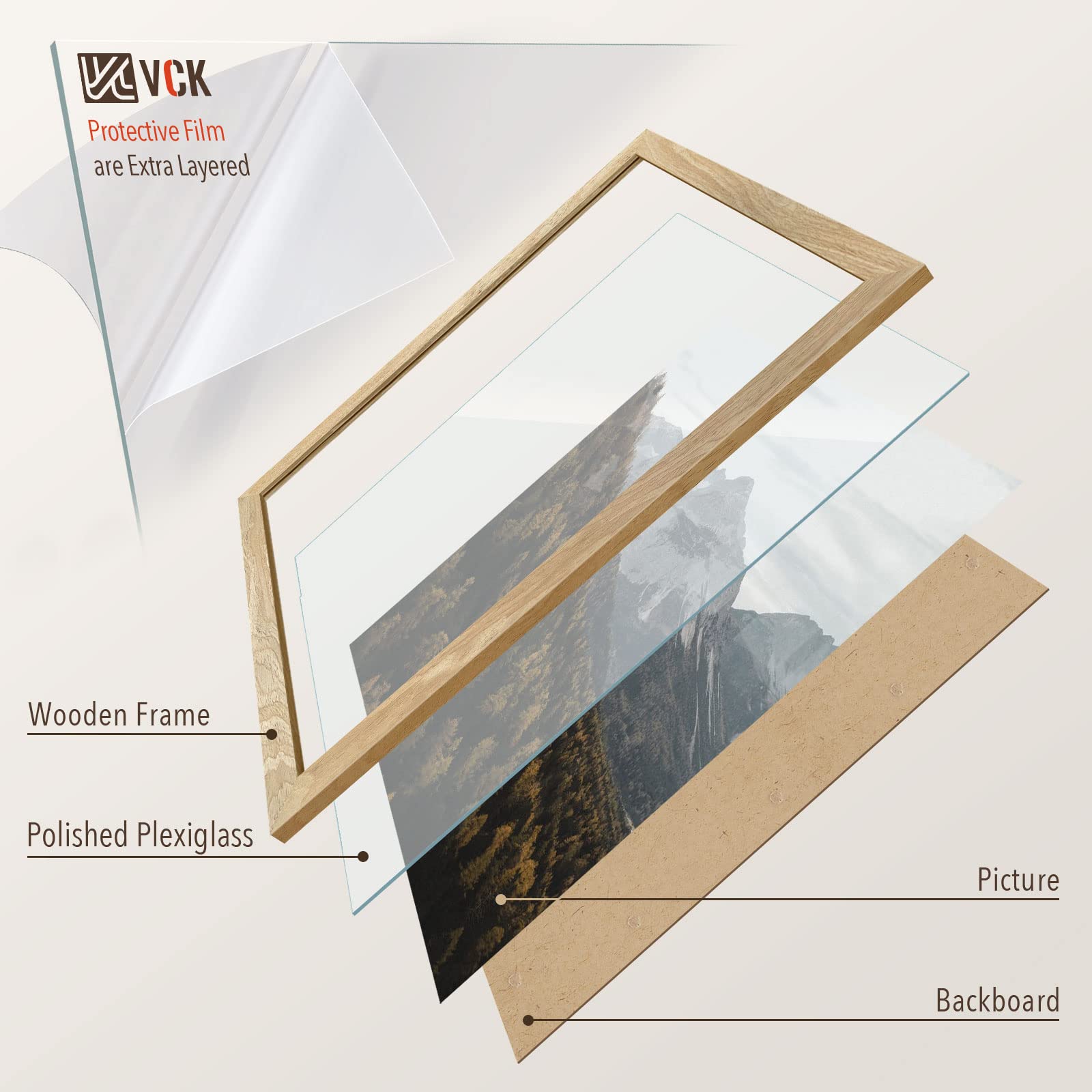 VCK 16x20 frame supports wall or table displays