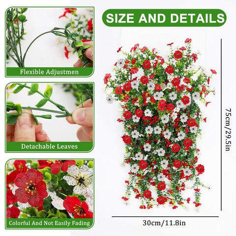 VCLTW red and white flowers in outdoor display maintain vibrant color.