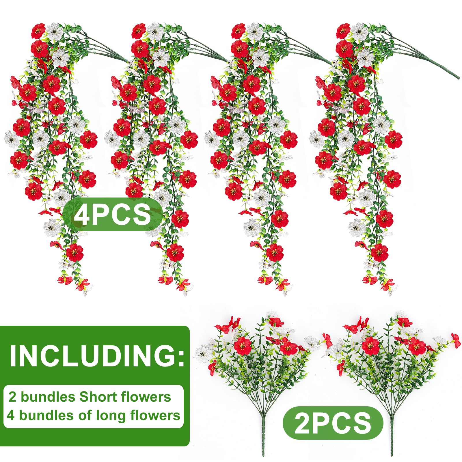 VCLTW 6-piece set for porch planters, UV-resistant and fade-proof.
