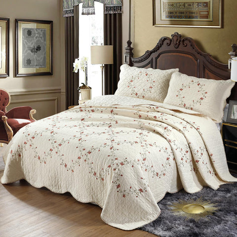 VCTOPS rose bud wreath embroidery closeup for romantic bedroom focal point