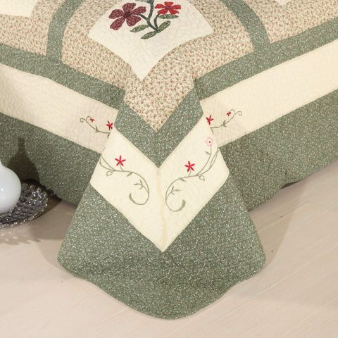 vctops two pillow shams with floral design complete set.