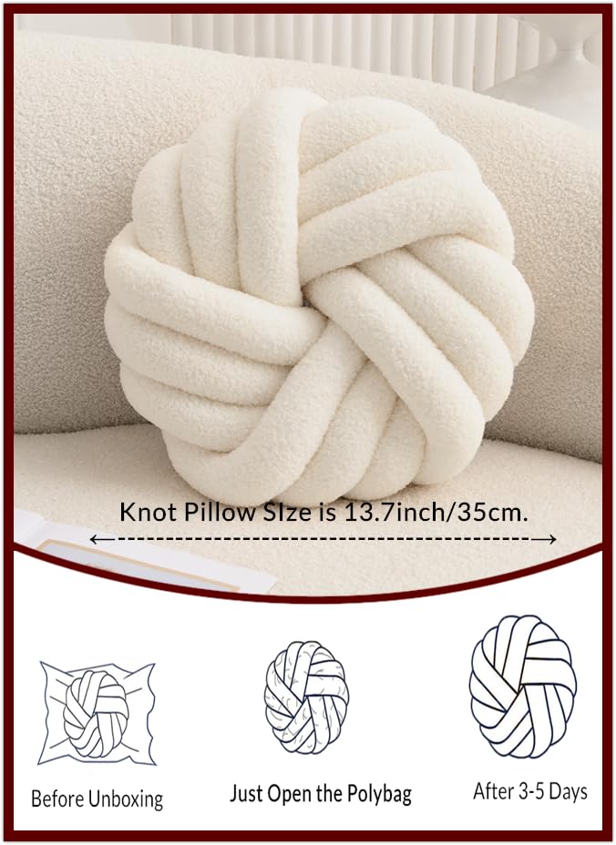 Vdoioe washable knot pillow with easy care and lasting comfort.