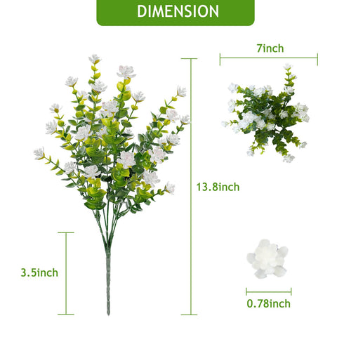 VDVST white outdoor flowers stay vibrant in sun and rain for seasonal display