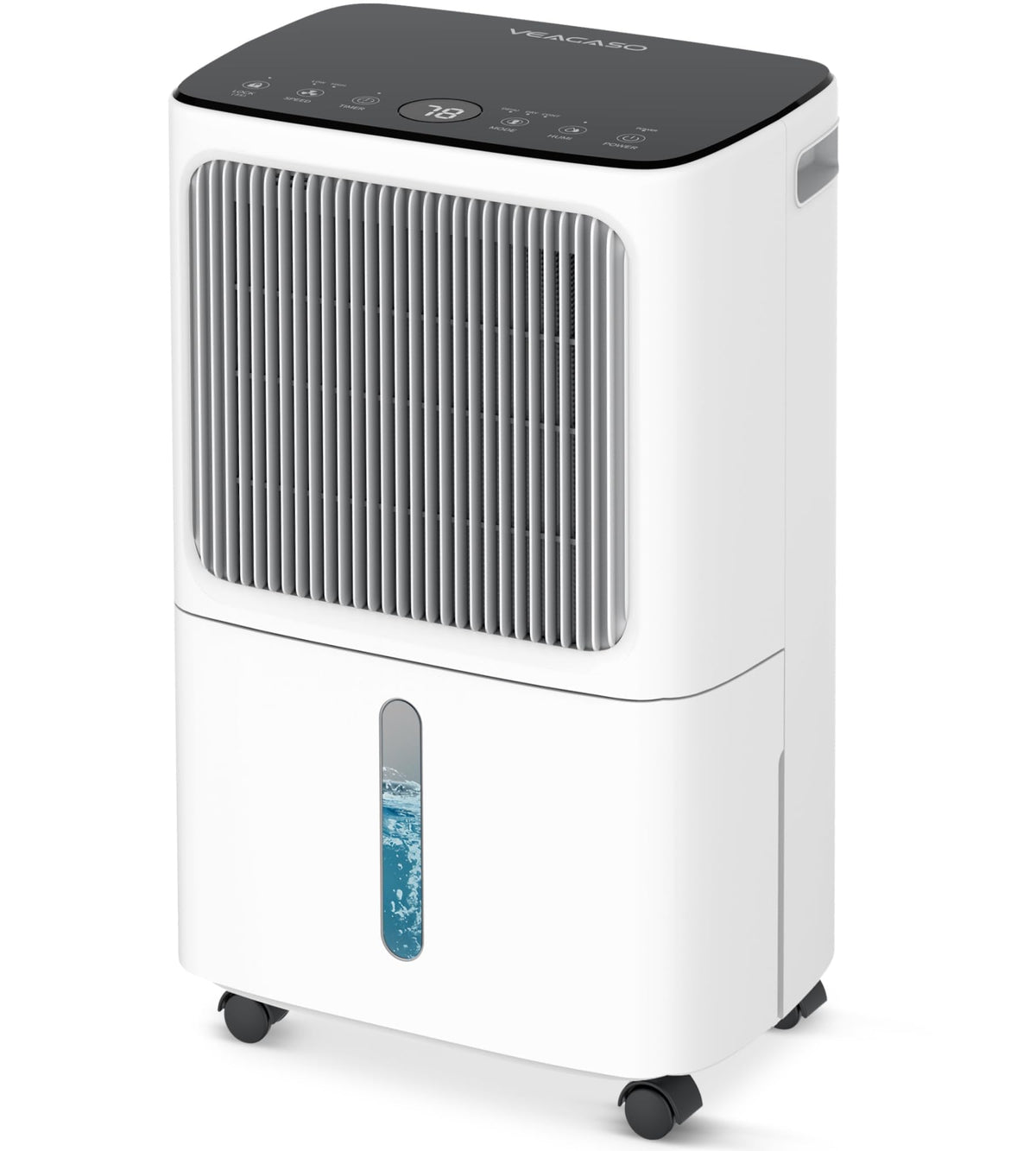 VEAGASO dehumidifier with basement drain hose for continuous moisture control.