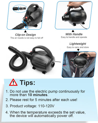 VEBESYET in-use image showing pump inflating a gym mat.