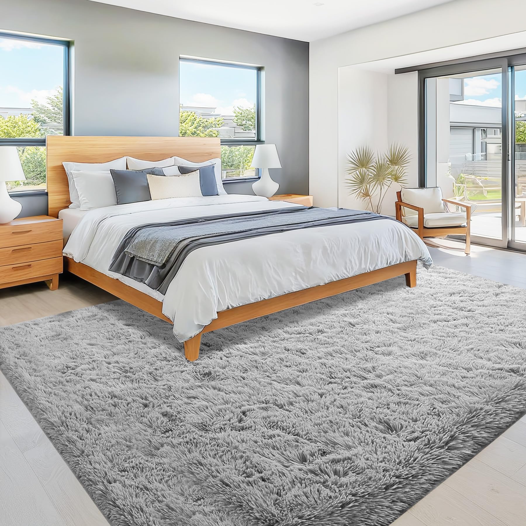 Vecarf 8x10 vacuum-packed plush rug ready to unfold