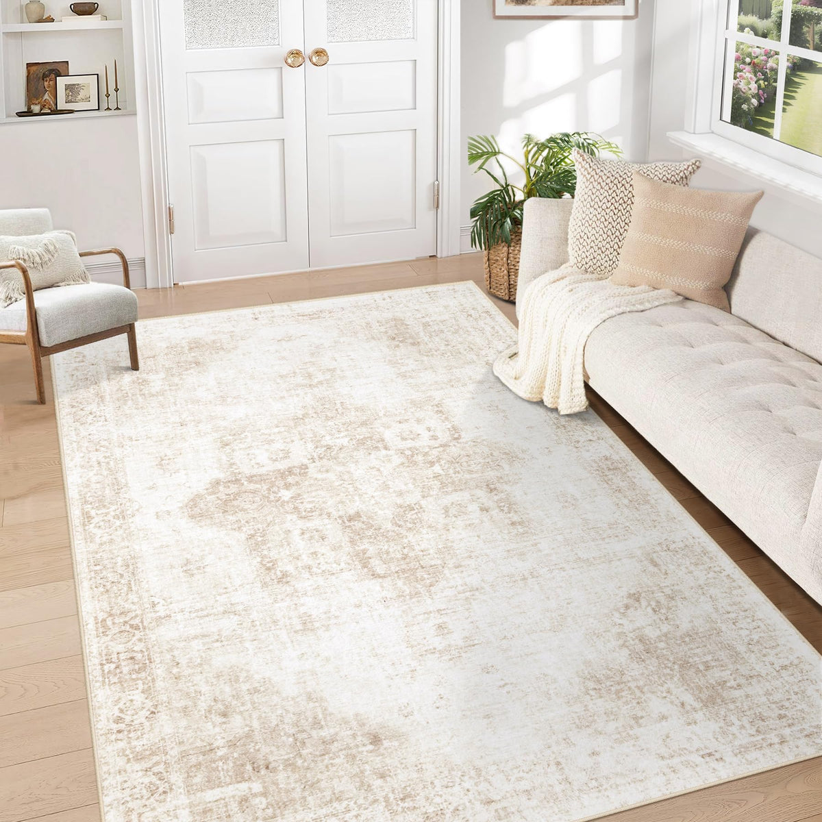 VECARF area rug 5x7 soft microfiber for plush comfort underfoot