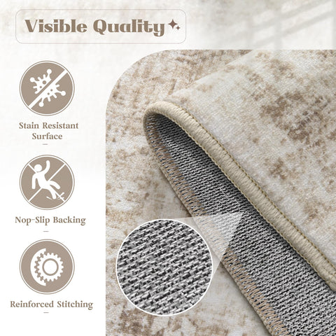 VECARF machine-washable rug simplifies cleanup after kids and pets.