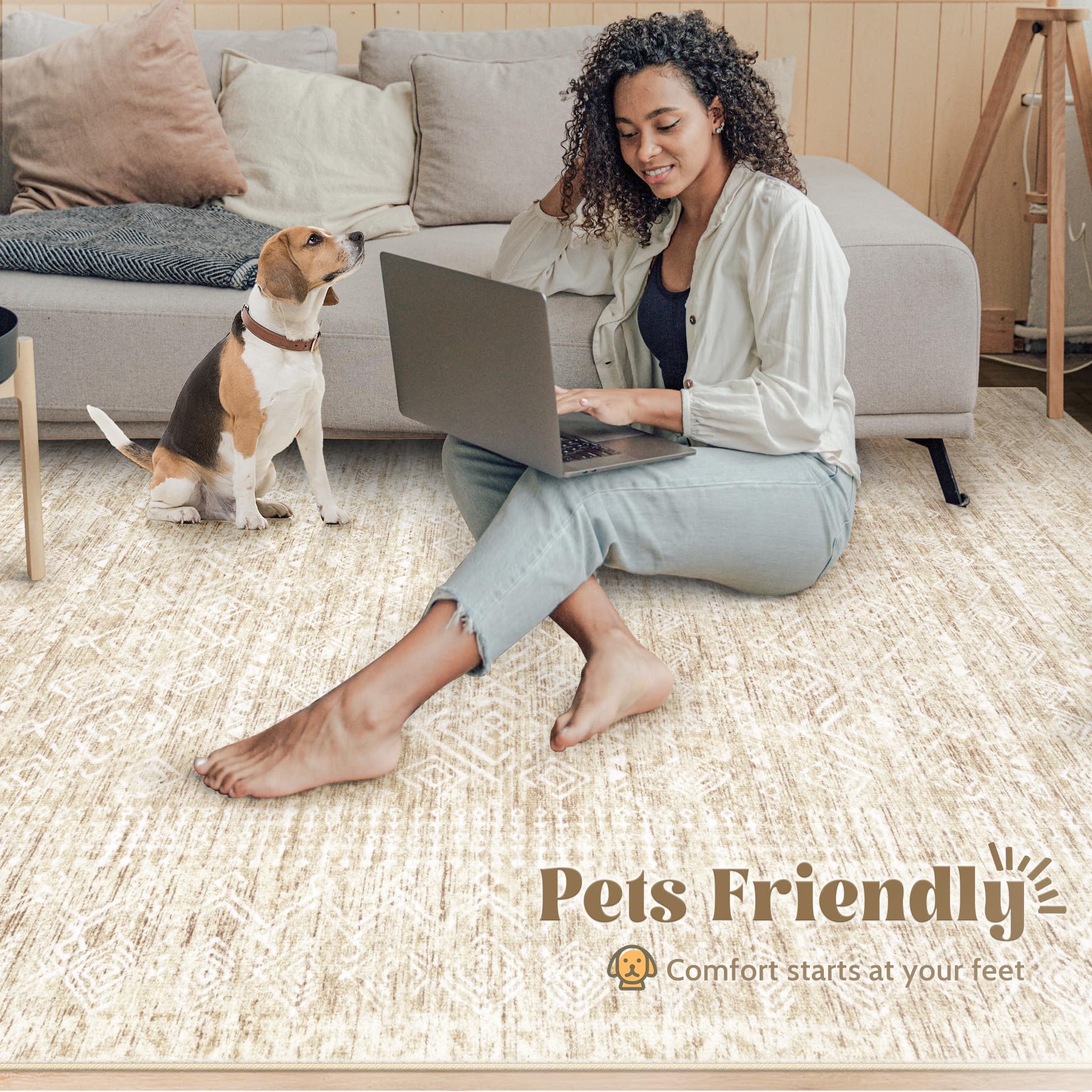 VECARF low-pile ultra-soft texture feels comfortable underfoot in any room.