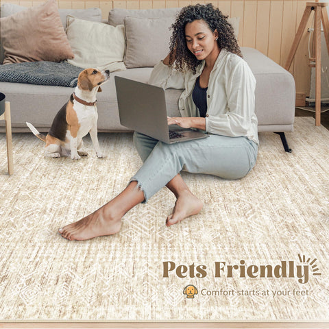 VECARF low-pile ultra-soft texture feels comfortable underfoot in any room.