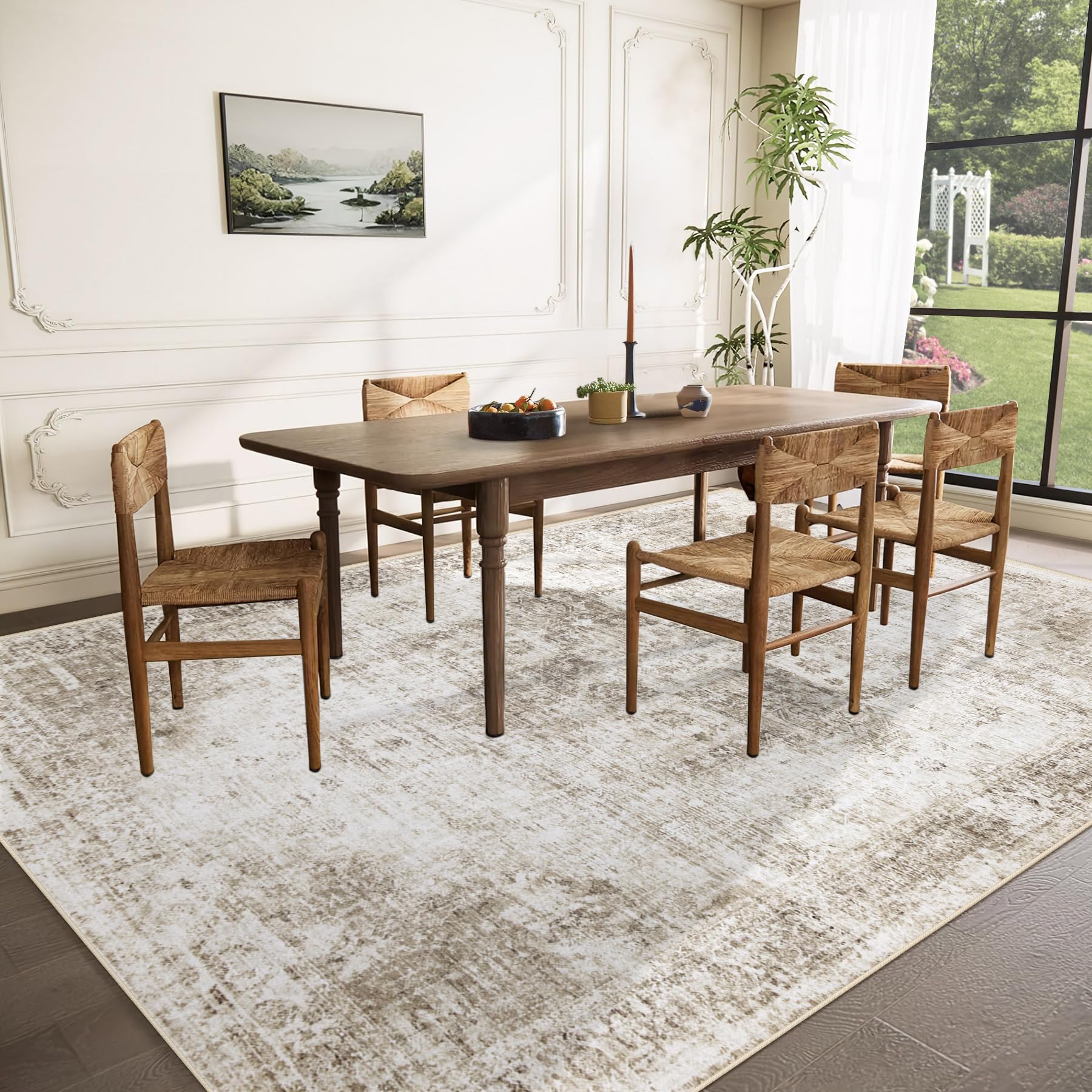 VECARF rug with non-slip backing stays in place safely