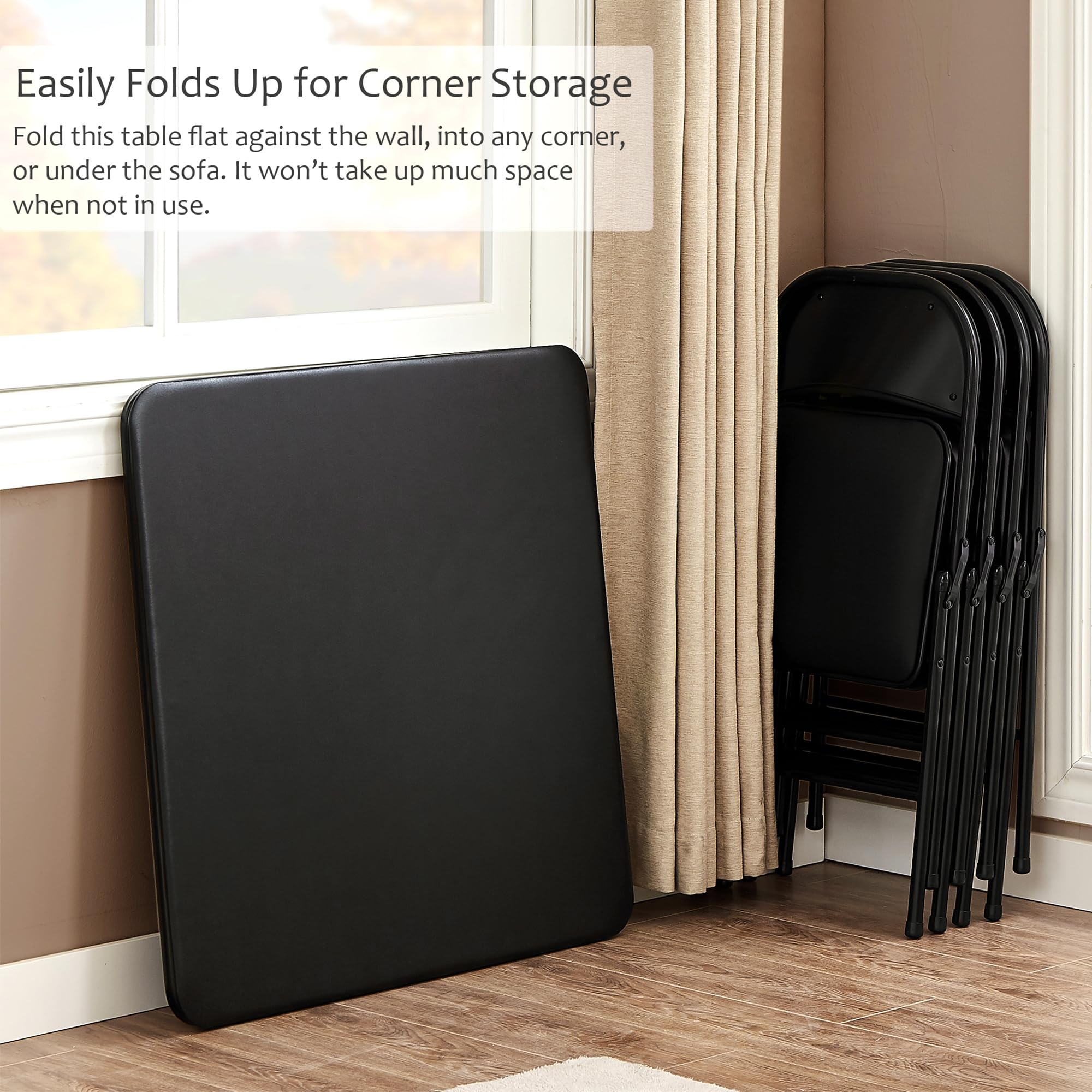 VECELO folding table legs with a lockable switch for safe setup