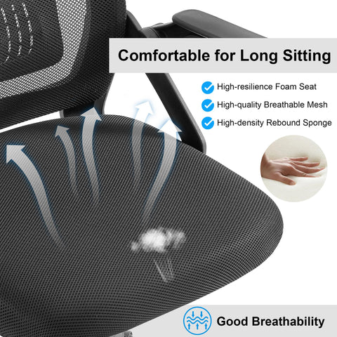 VECELO high-resilience cushion rebounds quickly for comfort.
