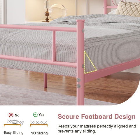 VECELO quick-assembly bed frame with labeled parts.