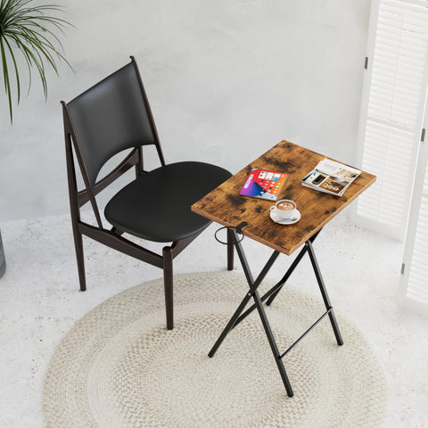 VECELO folding TV tray with cup holder ready for beverages