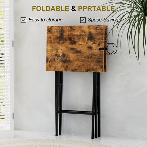 VECELO folding TV tray folded for compact storage