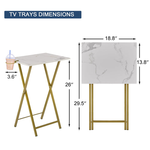 VECELO gold TV trays ready for laptop work from the sofa