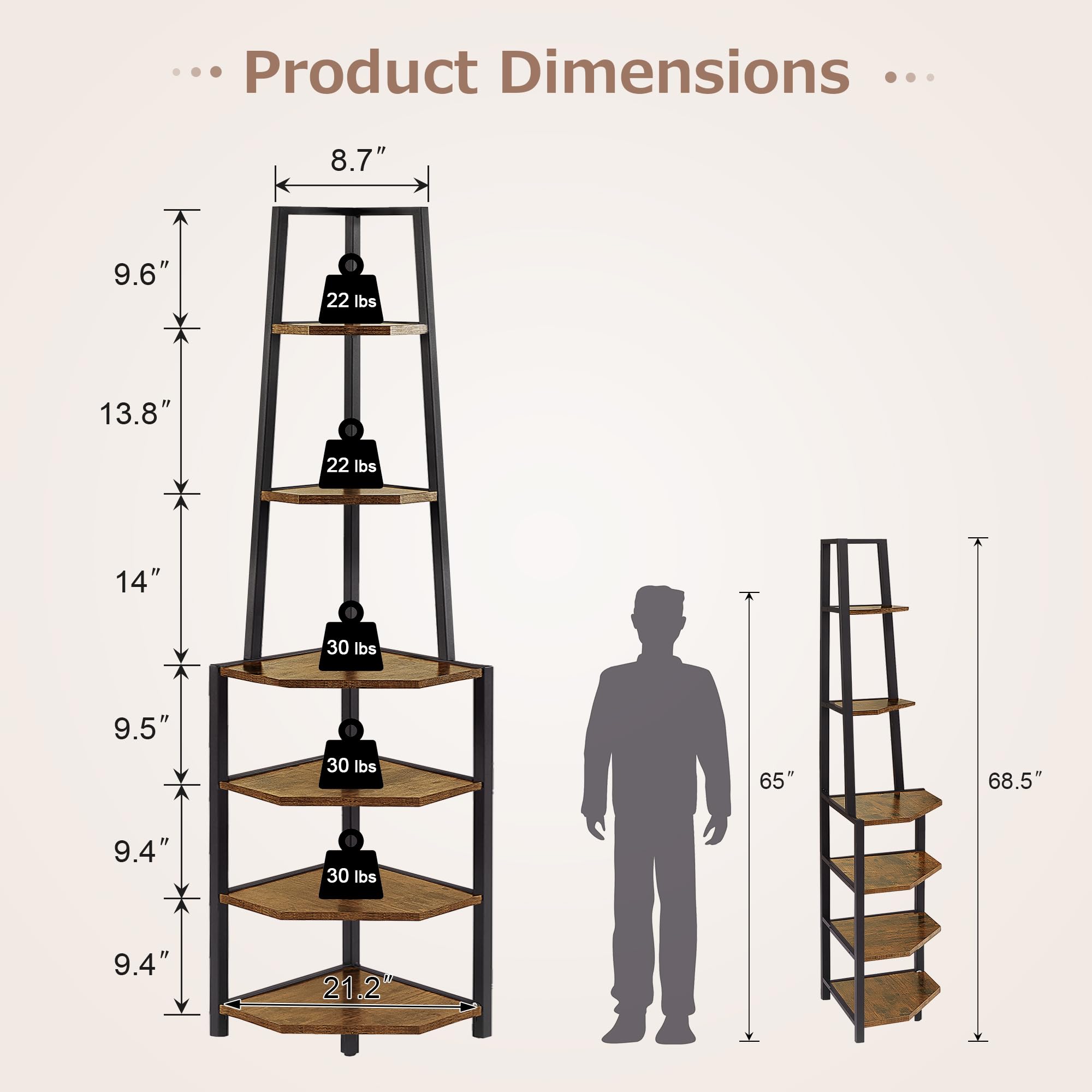 VECELO industrial display shelf with metal frame elevates living room decor