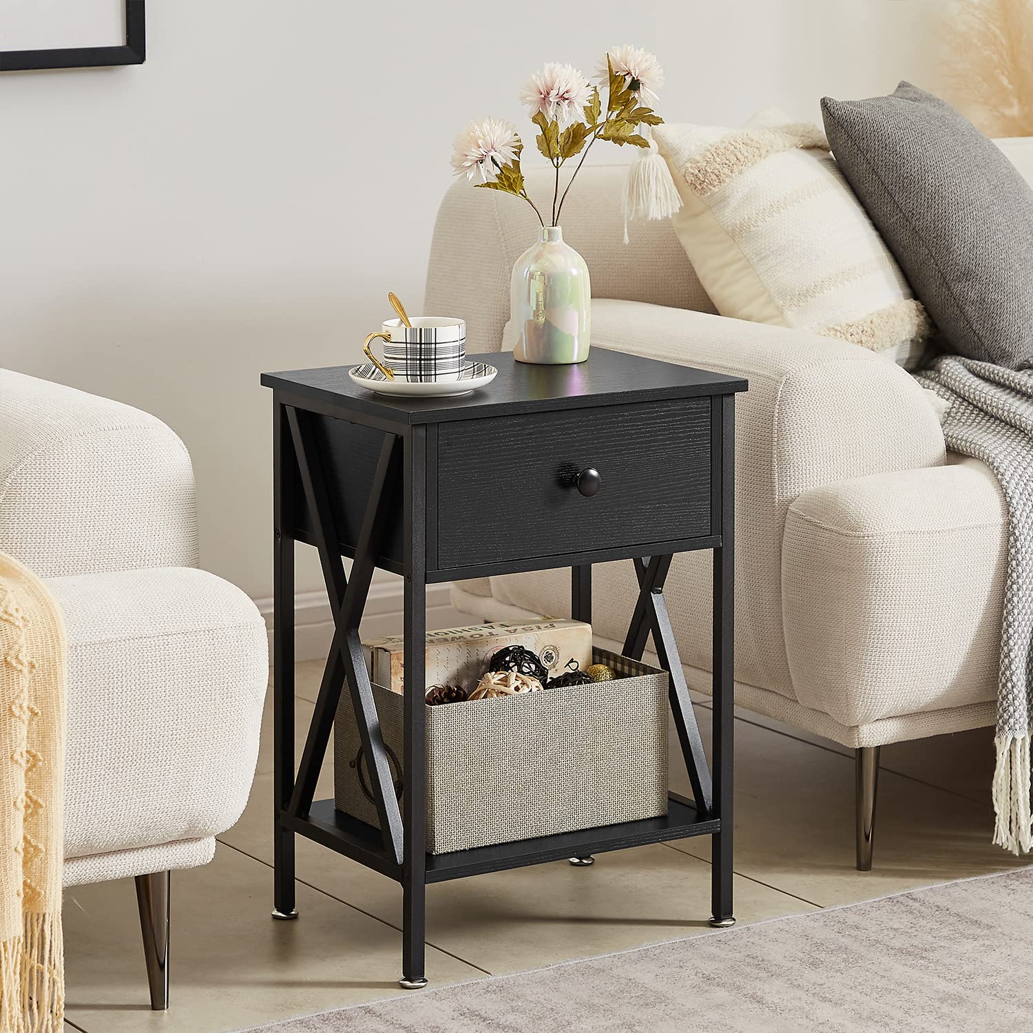 Vecelo nightstand with assembly kit included promises straightforward setup
