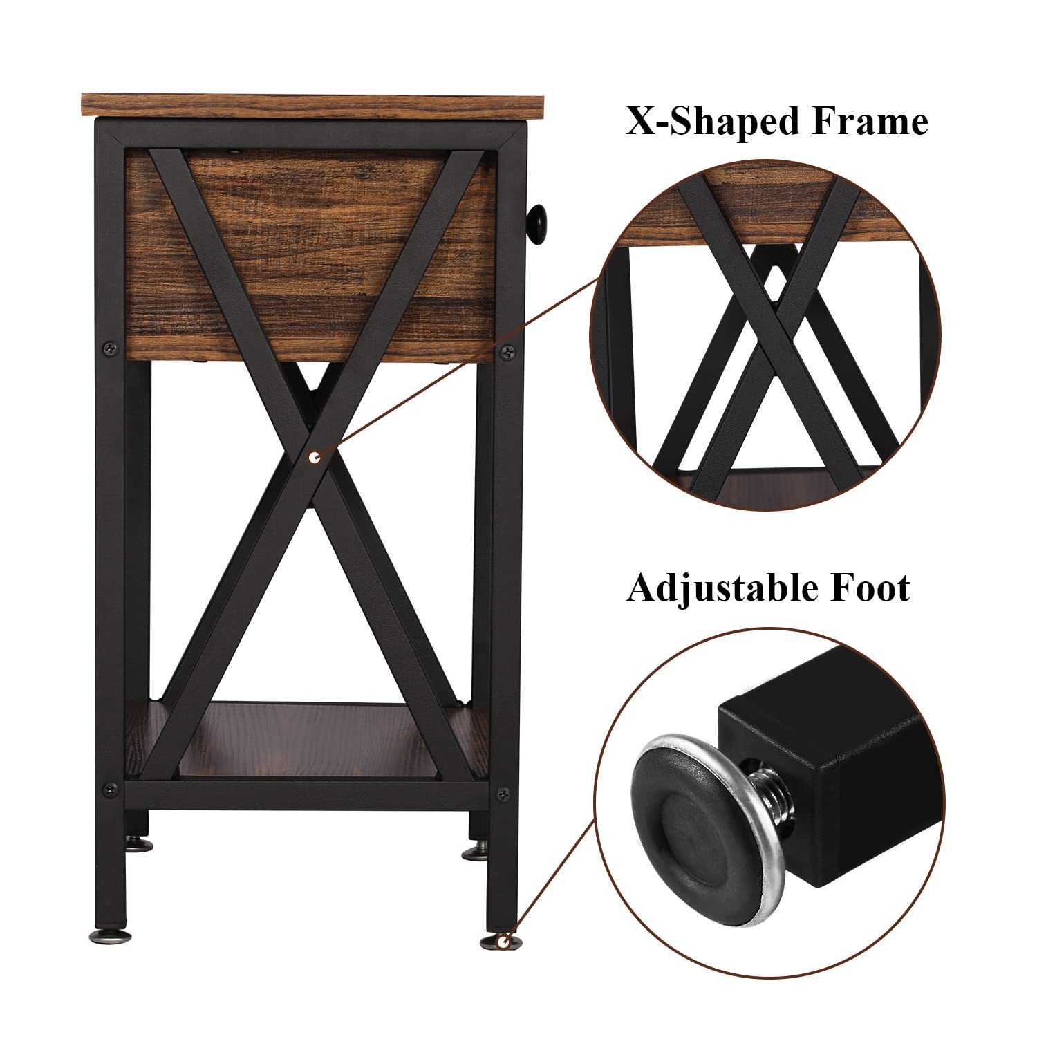 VECELO nightstands beside bed keep lamps and remotes accessible.