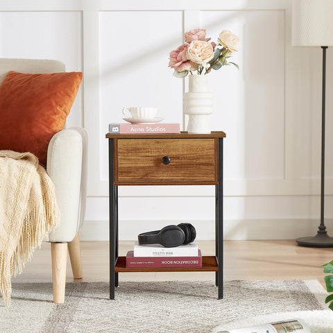VECELO nightstands offer a drawer and open shelf for organized items.