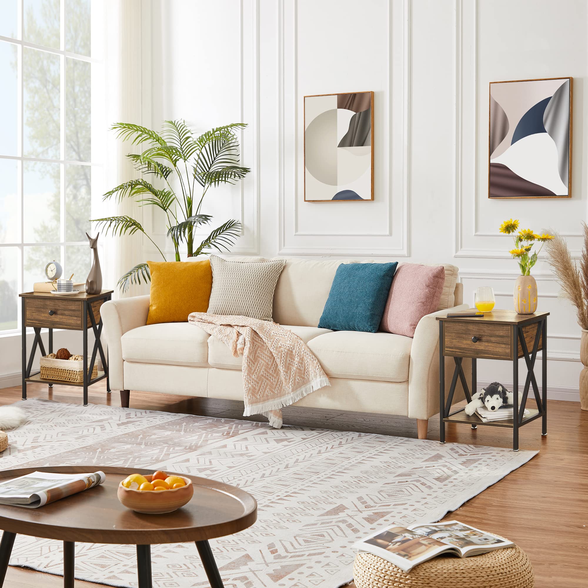 VECELO two-piece set creates balanced symmetry in any room.