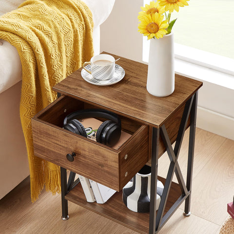 VECELO vintage brown finish adds warm, versatile style.