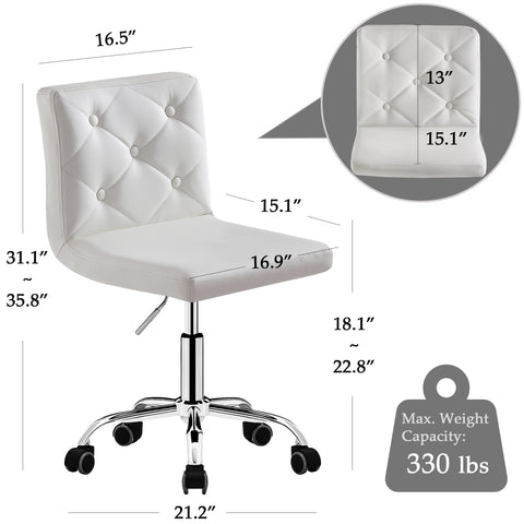 VECELO white vanity chair packaging image for home office setup