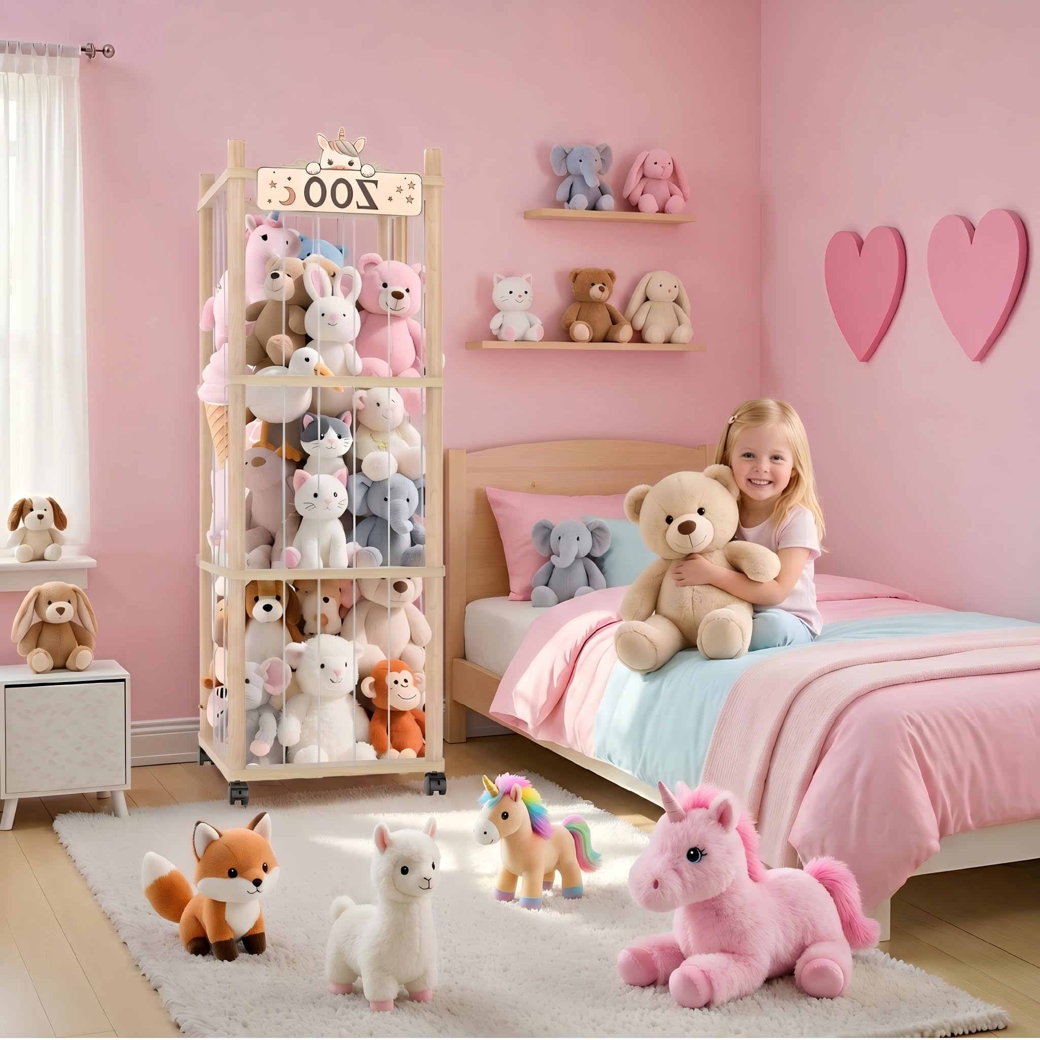 Vecxoty wooden zoo tower showing natural wood finish and sturdy construction.