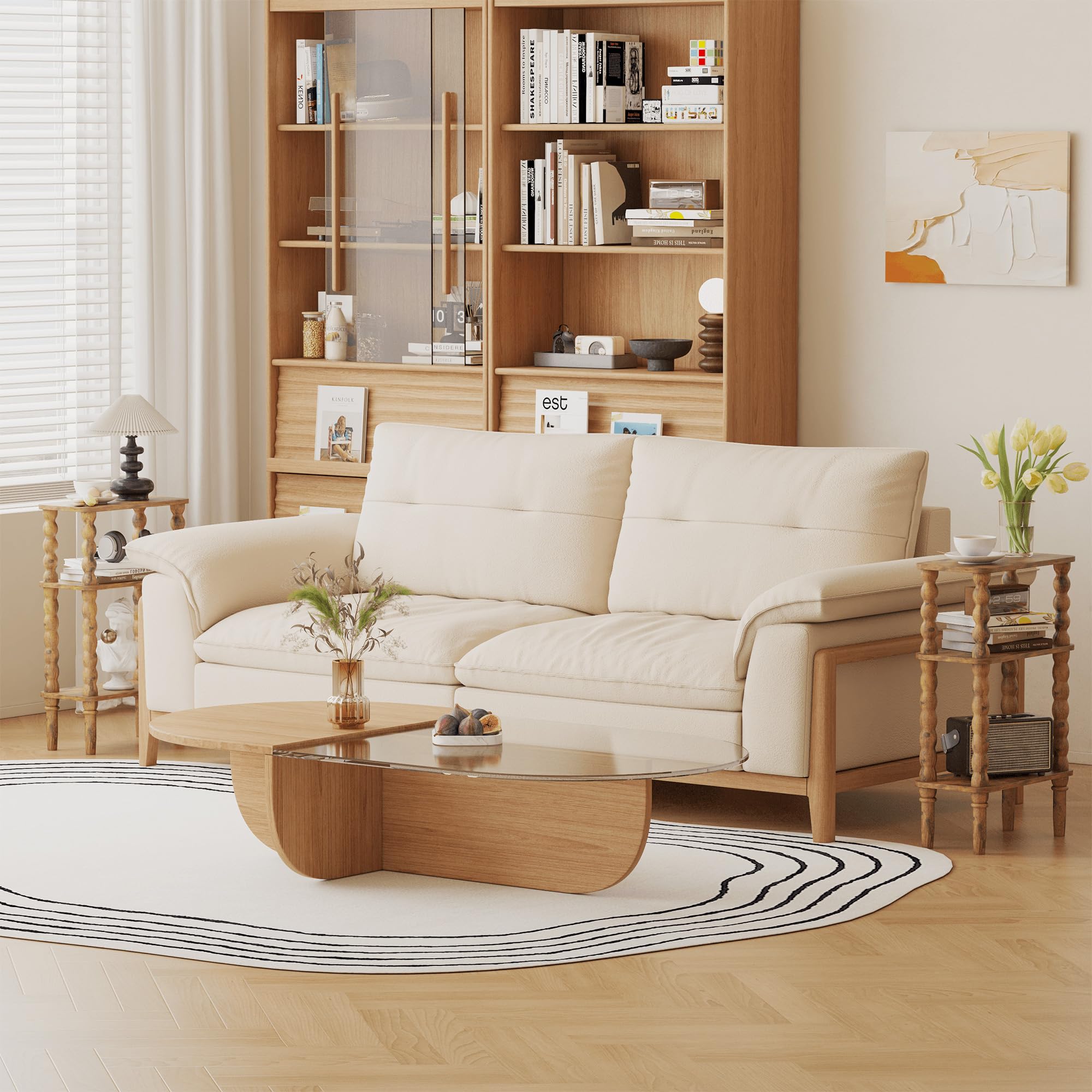 Engineered wood construction combines durability with warmth.