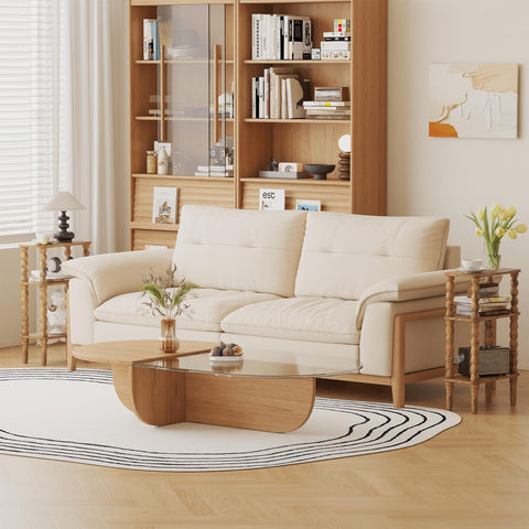 Engineered wood construction combines durability with warmth.