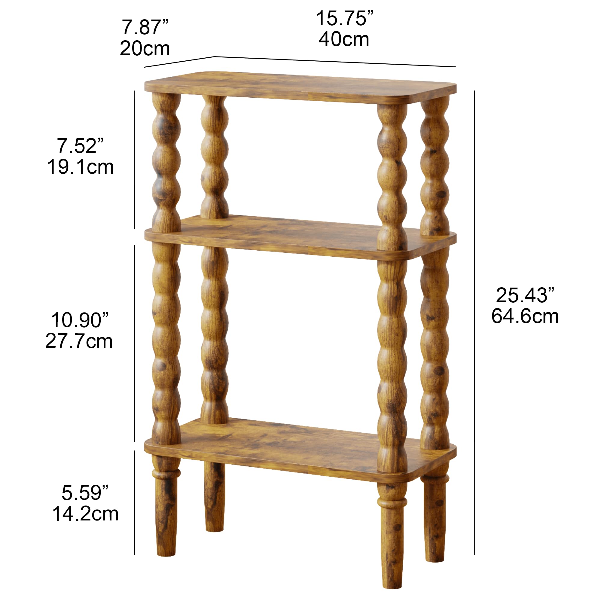 Veegle side table's narrow footprint fits tight corners beside furniture.