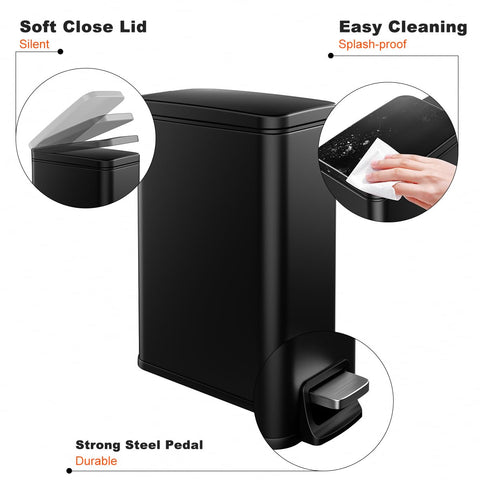Veelesa removable inner bucket enables quick trash disposal and cleanup.