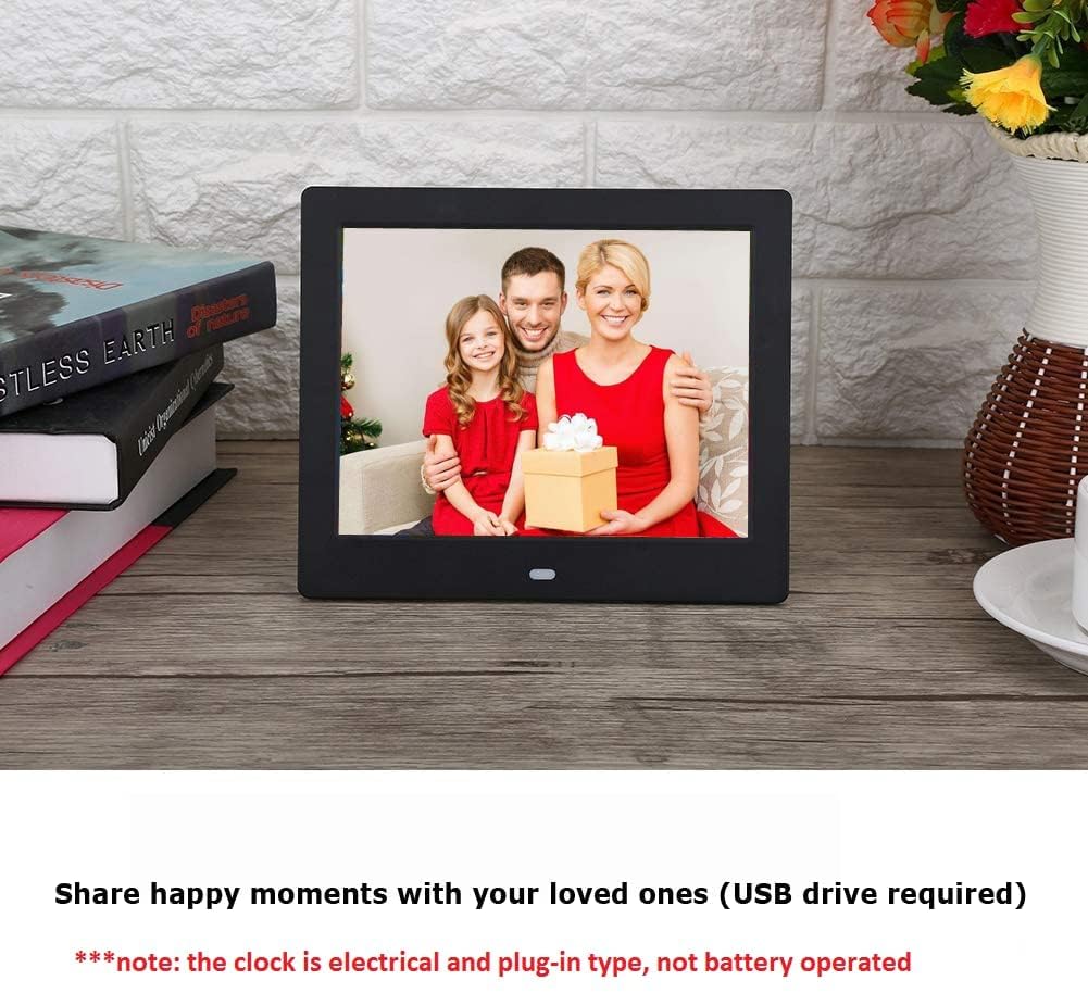 Véfaîî USB picture frame mode displays photos on the clock screen.