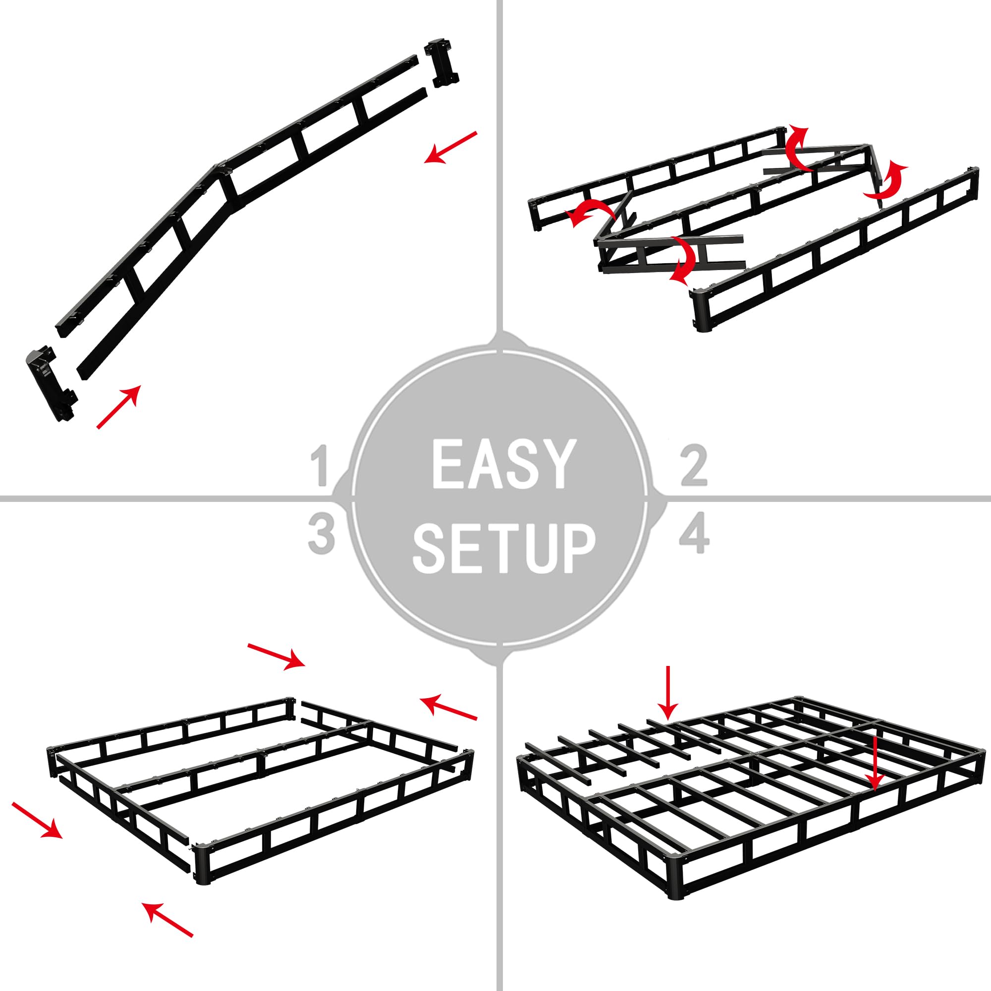 Vehowy box spring assembly easy instructions for quick setup.