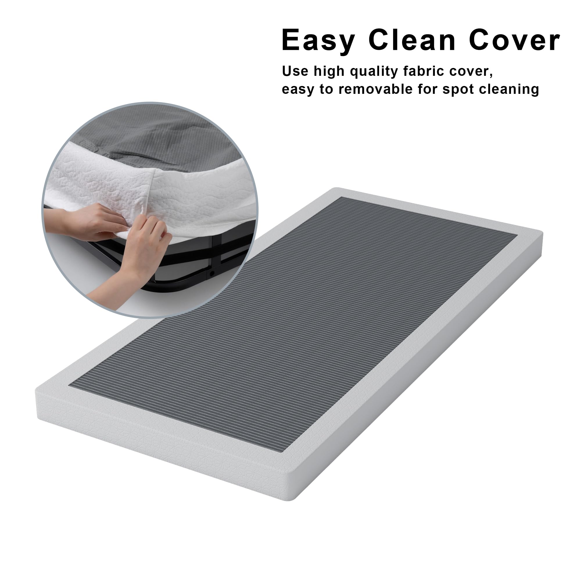Vehowy easy-assembly box spring with clear instructions for quick setup.