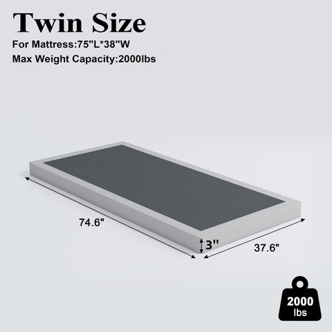 Vehowy heavy-duty metal box spring foundation supports up to 3500 lbs for durability.