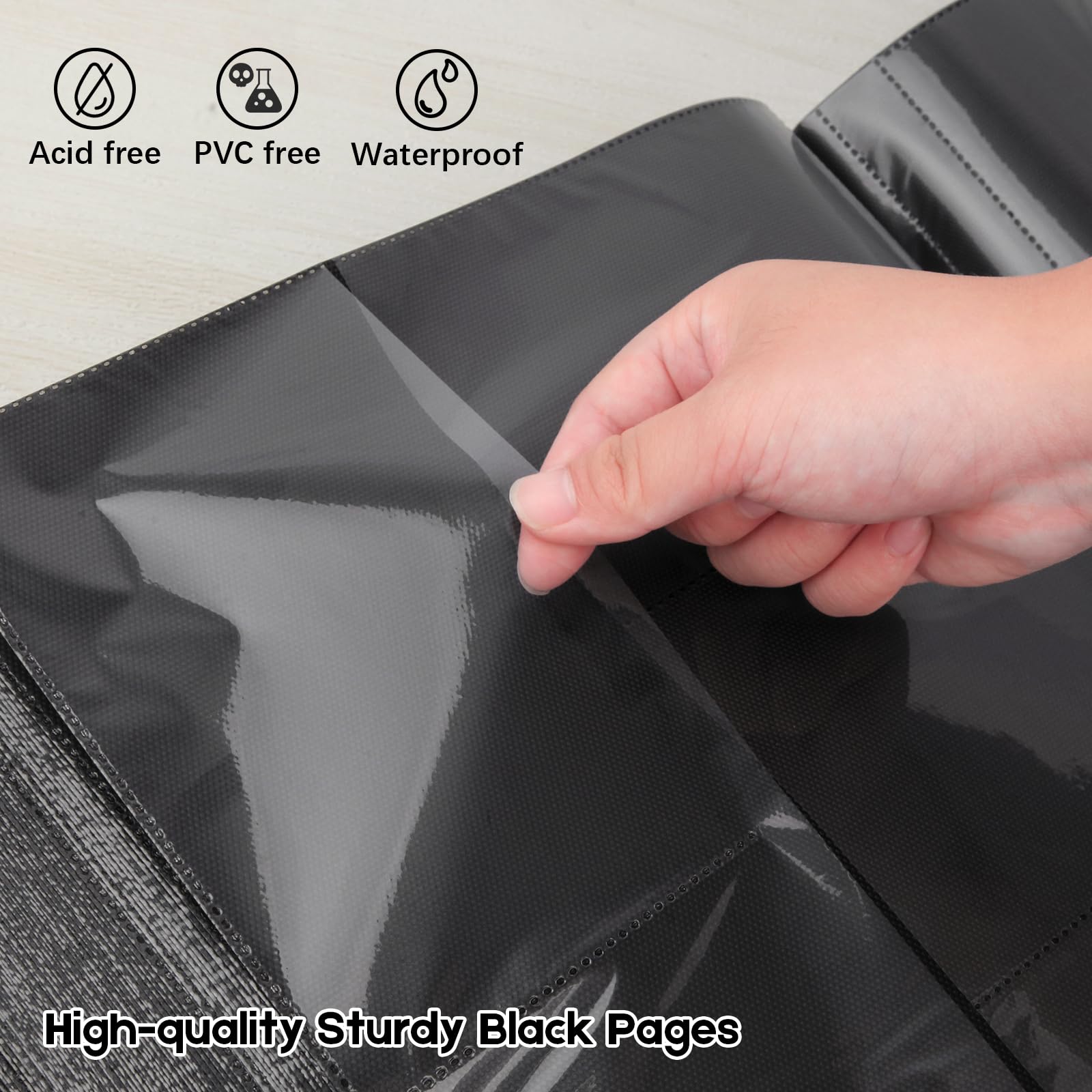 Veicevol reinforced pocket design prevents tearing when inserting photos.