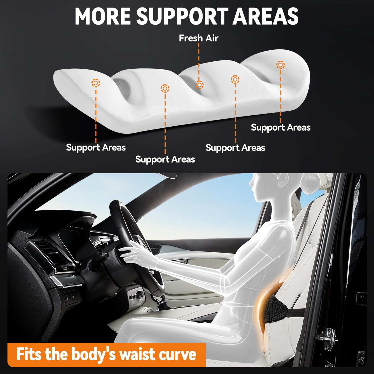 Veitail memory foam cushion adapts to your posture for comfort.