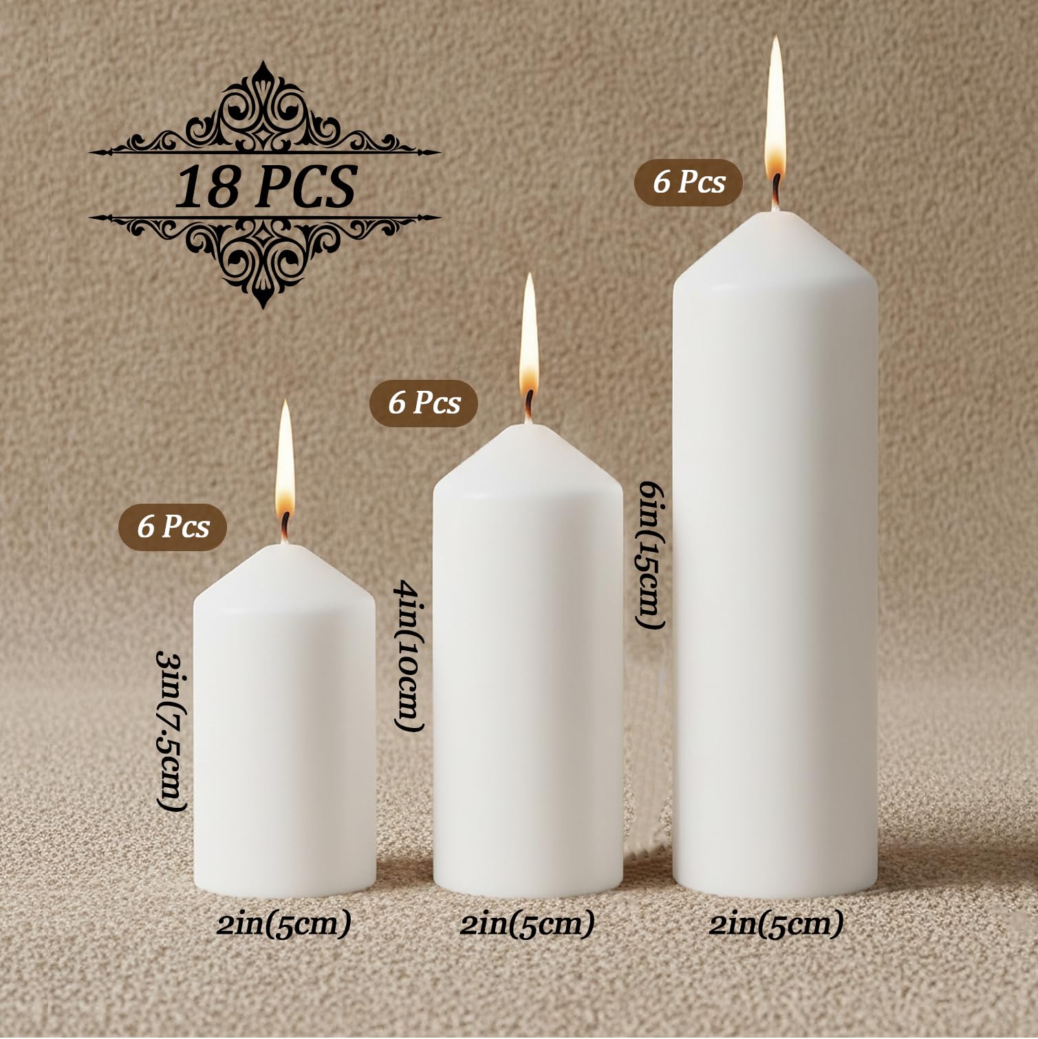 Veiuwa 18-pack white pillar candles 2x4 inch offers layered ambiance for gatherings