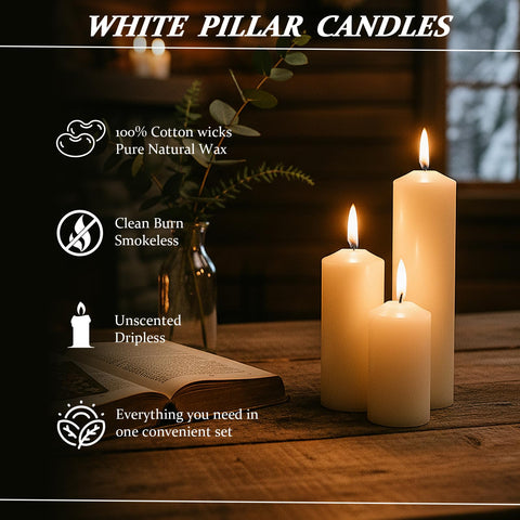 Veiuwa 2x6 inch candles create warm centerpiece glow during events