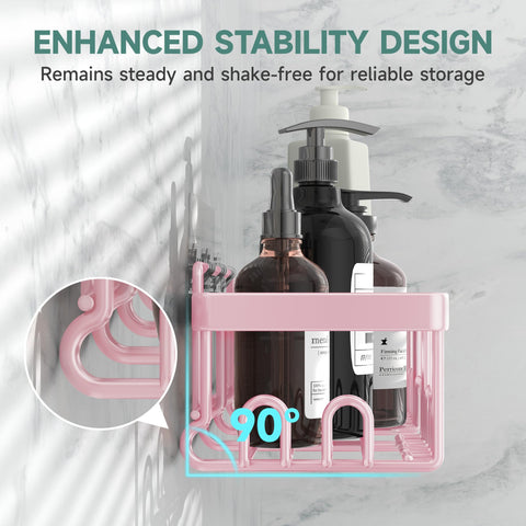 Veken adhesive installation demonstrates tool-free, no-drill mounting.