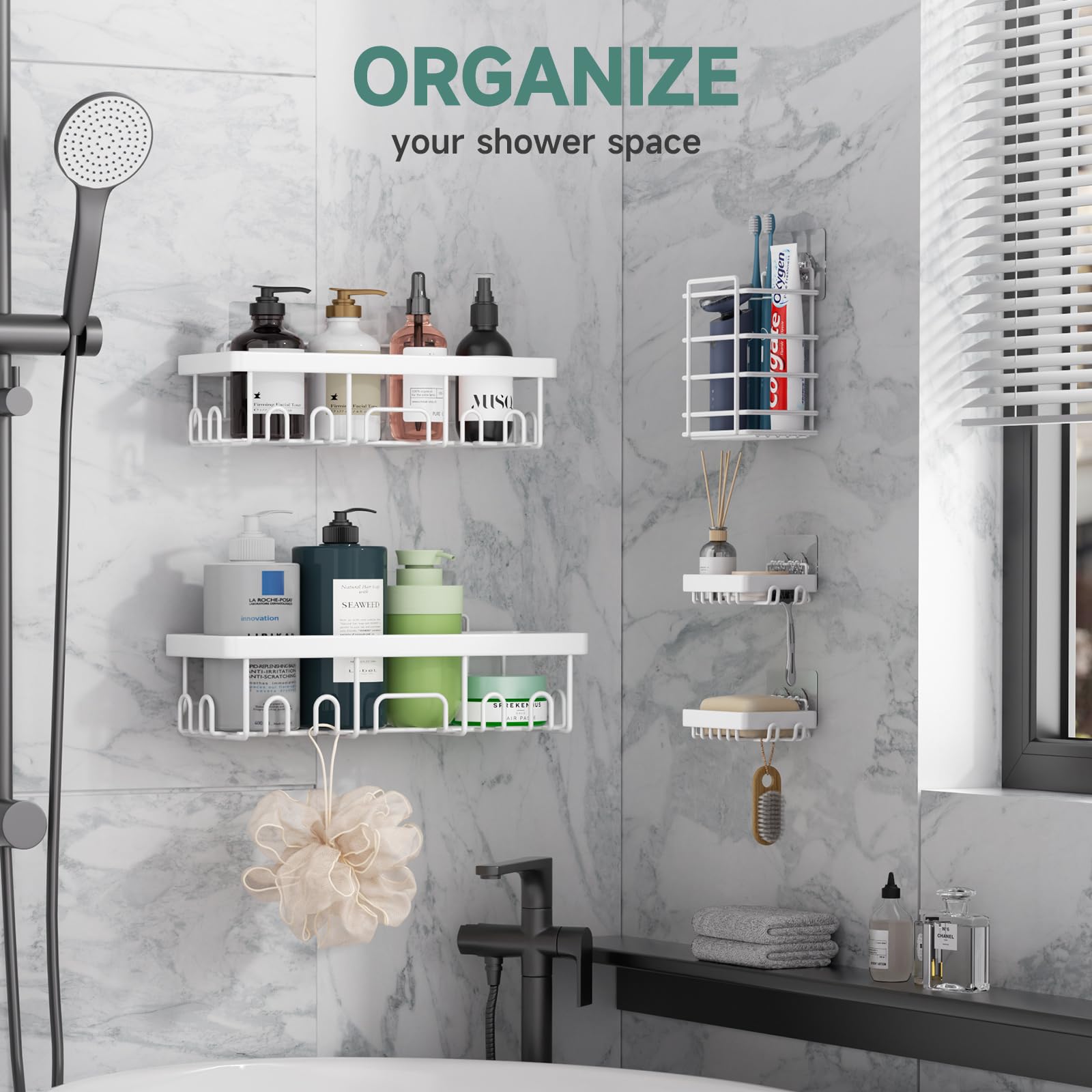 Veken 5-pack soap dish demonstrates easy access and drainage.