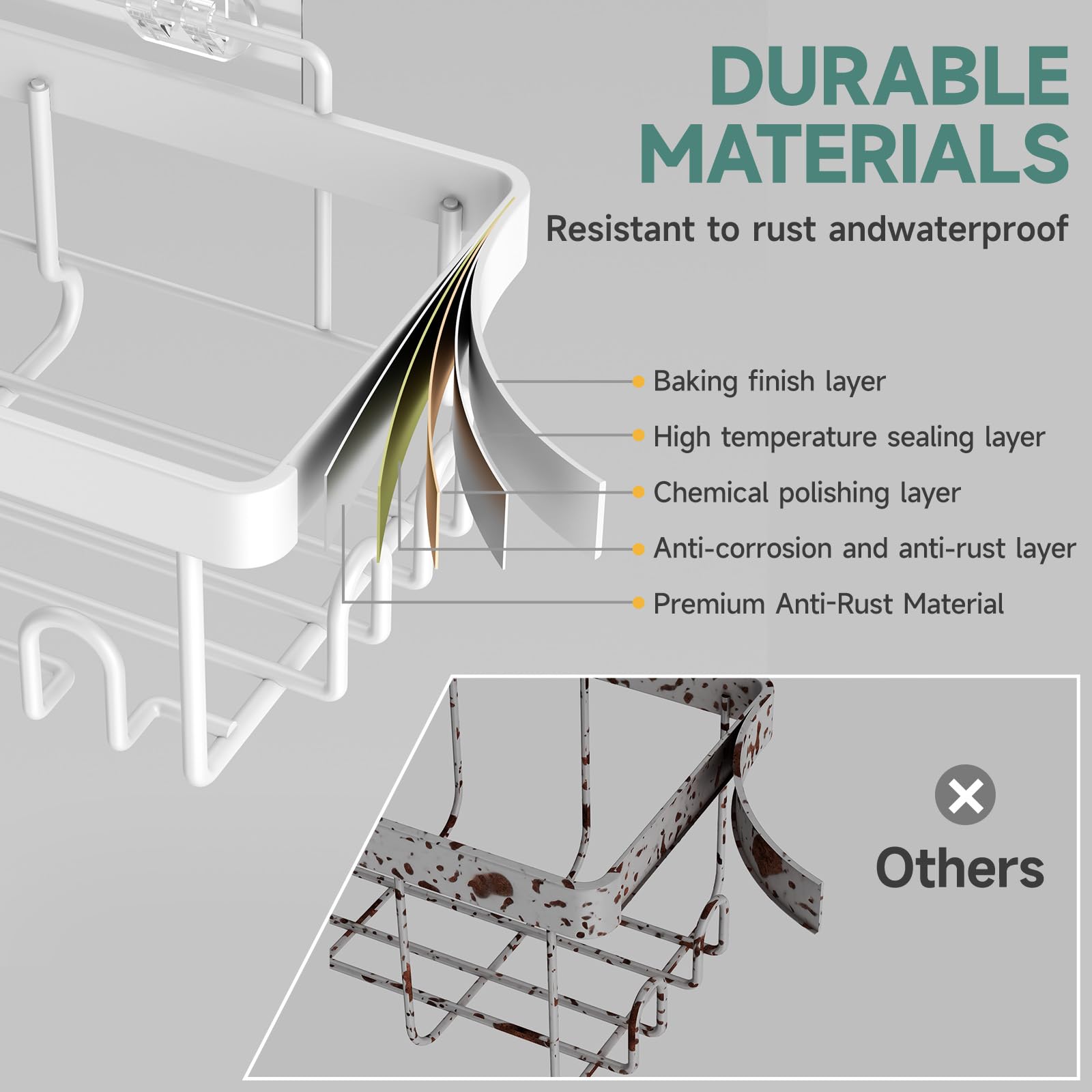Veken 5-pack uses waterproof, rust-resistant materials for damp bathrooms.
