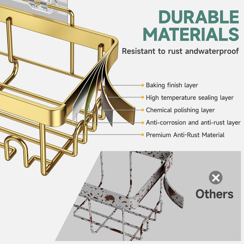 Veken adhesive shower caddy small keeps essentials accessible in compact spaces.