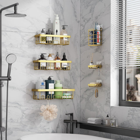 Veken soap dish attachment on caddy for quick, convenient soap access.