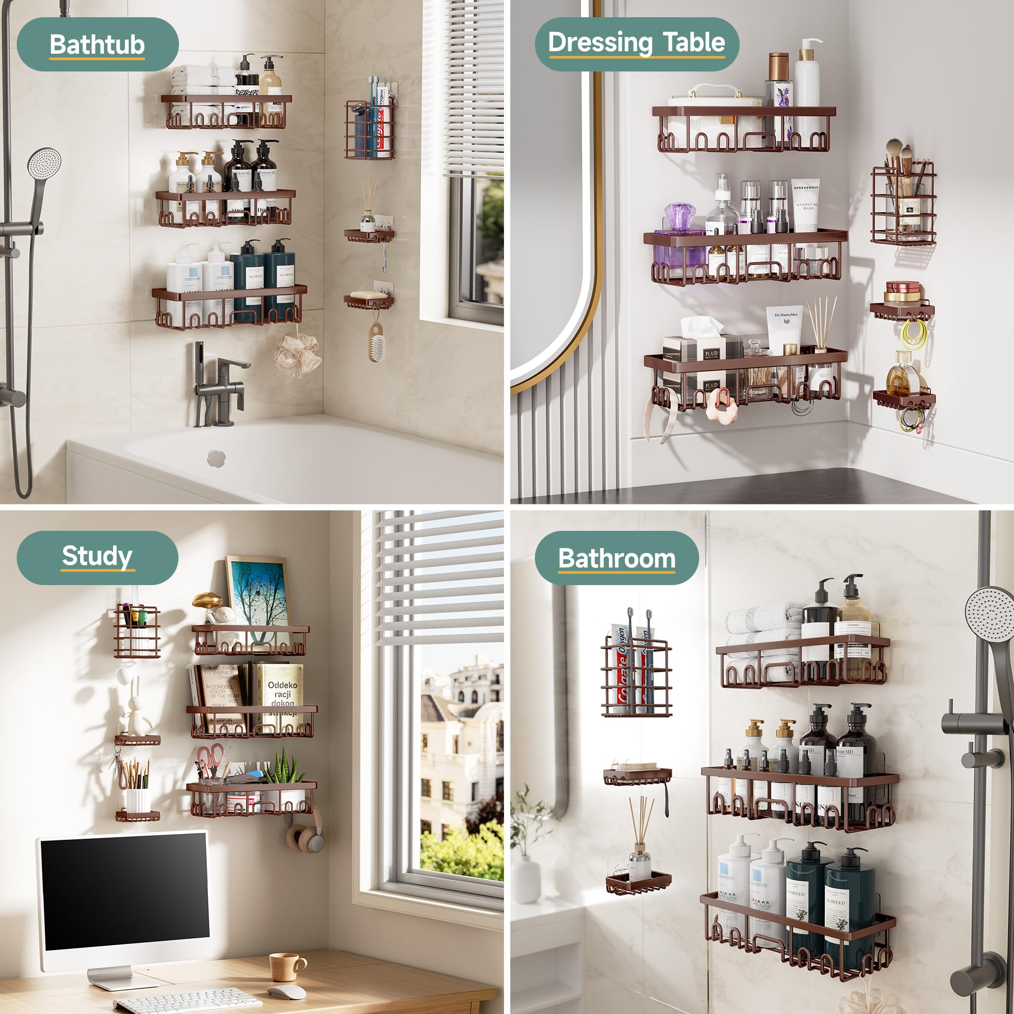 Veken wall-mounted bathroom organization showing space-saving design