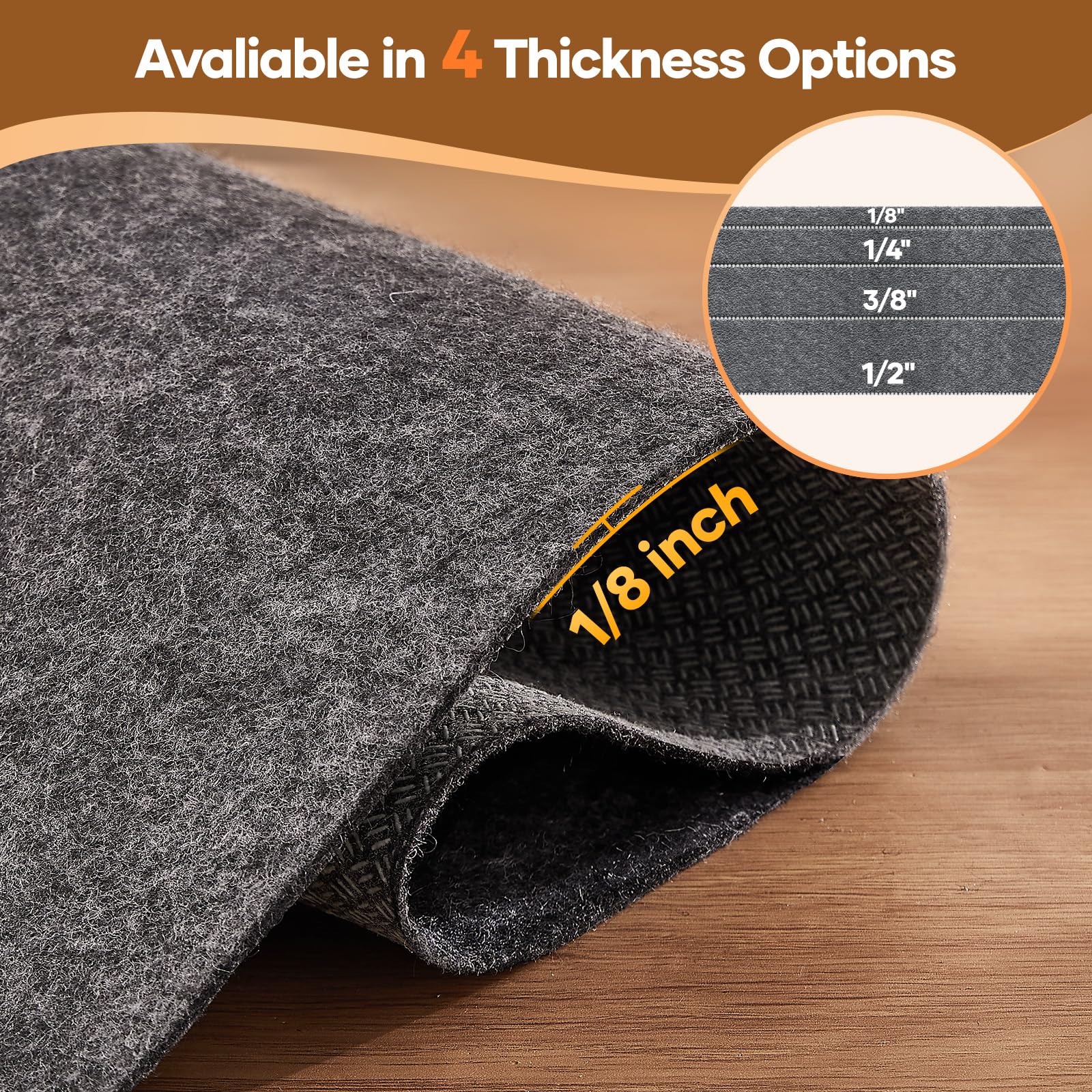 Veken easy-cut rug pad trims cleanly for any rug size