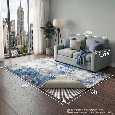 Veken rug pad keeps rugs in place on tile or wood floors.