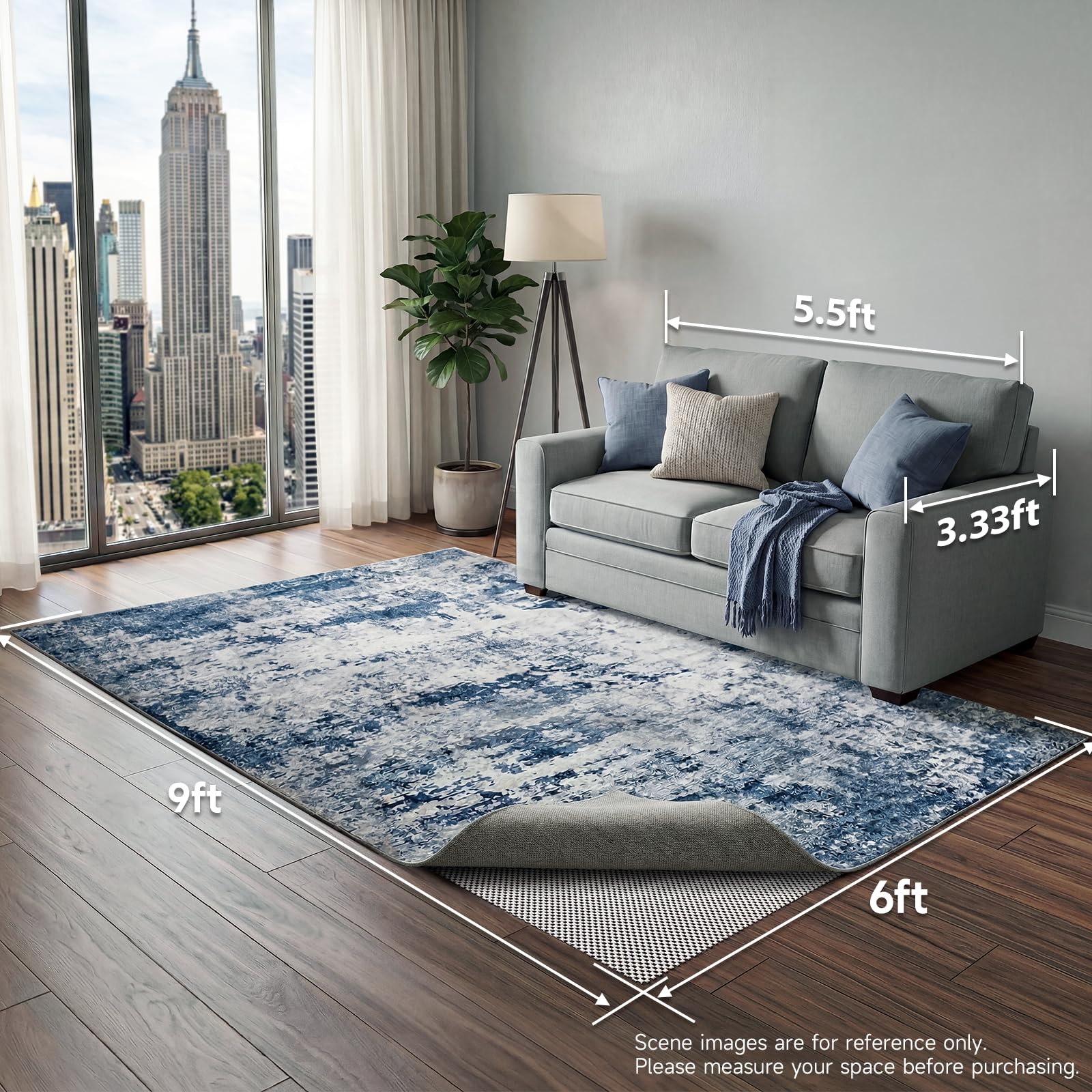 Protects floors from wear and tear with Veken rug pad.